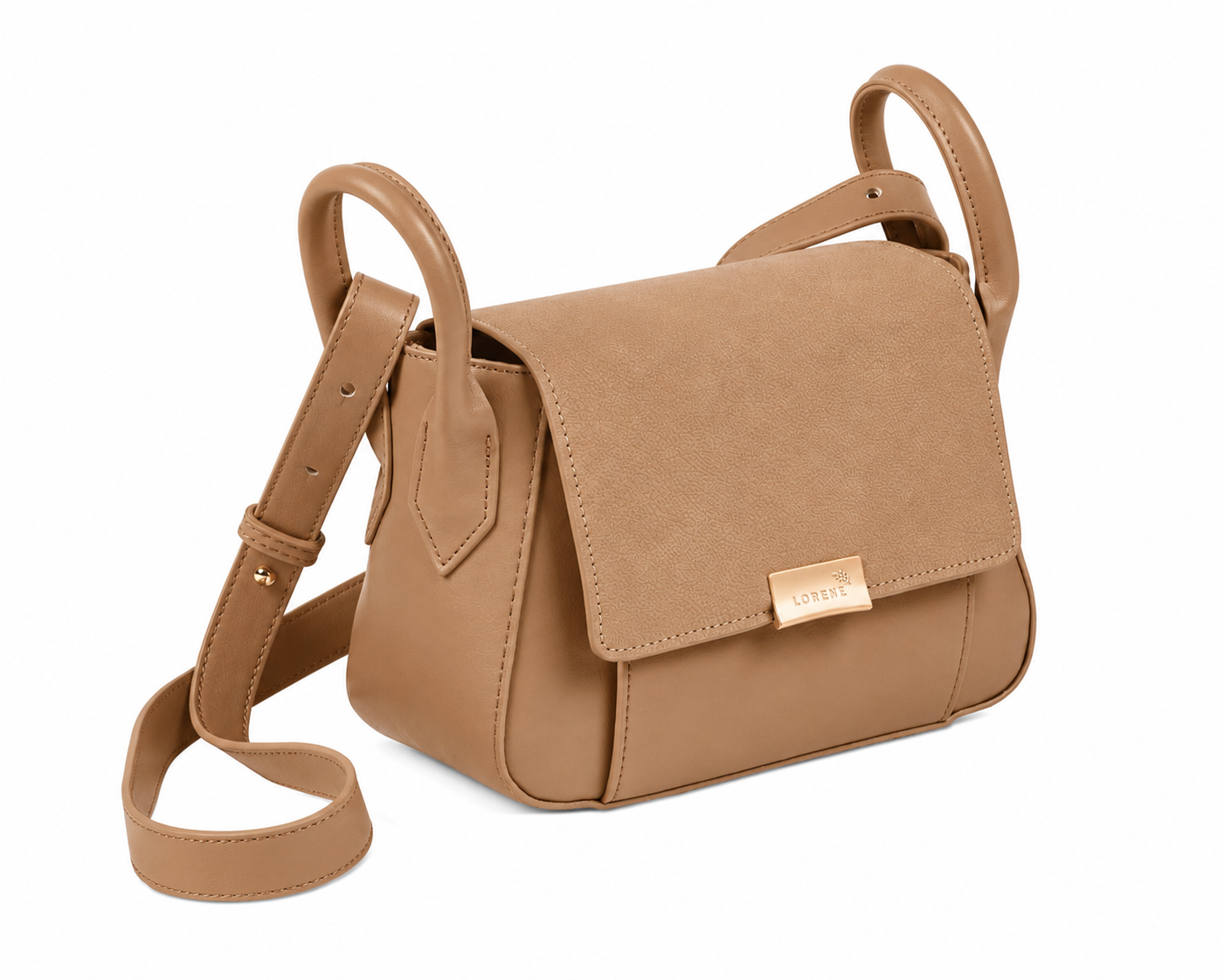 (image for) 5832 Tan Lorenz Small Flapover Bag